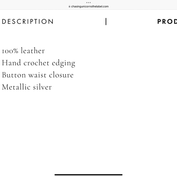 Chasing Unicorns La Isla Bonita Leather Wrap Skirt, Silver Small - Picture 7 of 8